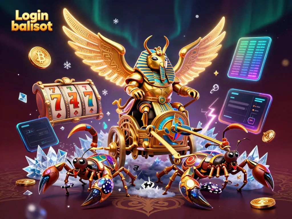 Experience the thrill of Login balislot with a dynamic casino scene featuring vibrant game elements.