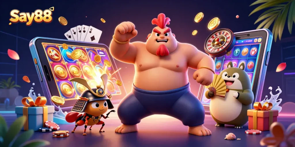 Spin to win with Say88, featuring dynamic casino action and engaging game elements.
