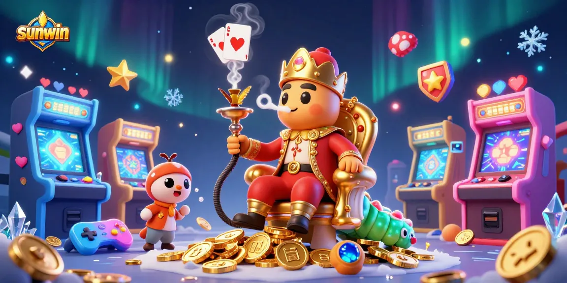 Experience the vibrant world of sunwin, featuring a whimsical caterpillar master with game elements and casino themes.